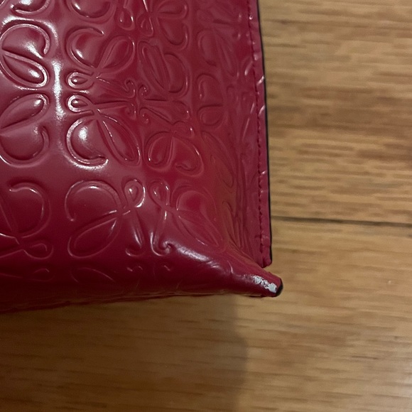 Authentic Loewe Embossed Red Pouch / Clutch